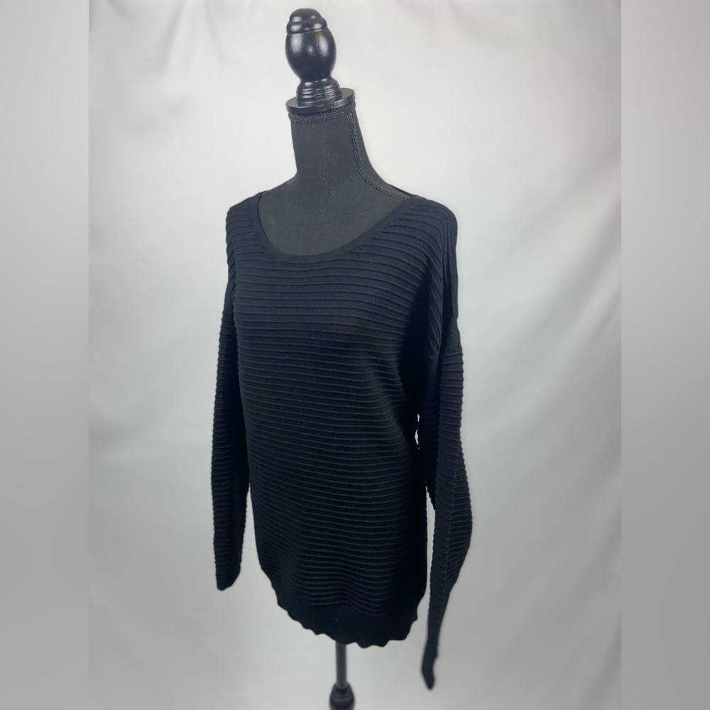 Black Sweater Pullover Rafaella 3X Buttons on side